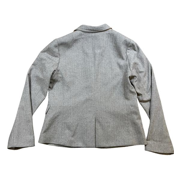 Banana Republic Blazer Womens Taupe Brown Herringbone Bronze Buttons Size 14 - Picture 7 of 7